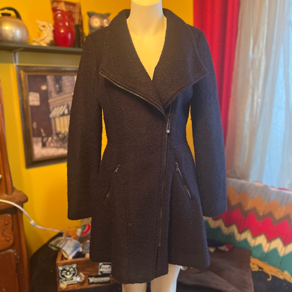 Elegant dark Blue Teddy Jacket for Women. Guess